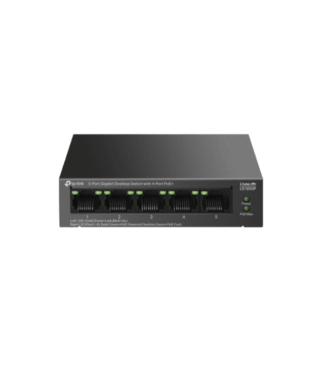 Switch de Bureau TP-Link LS105GP 5 Ports Gigabit avec 4 Ports PoE+