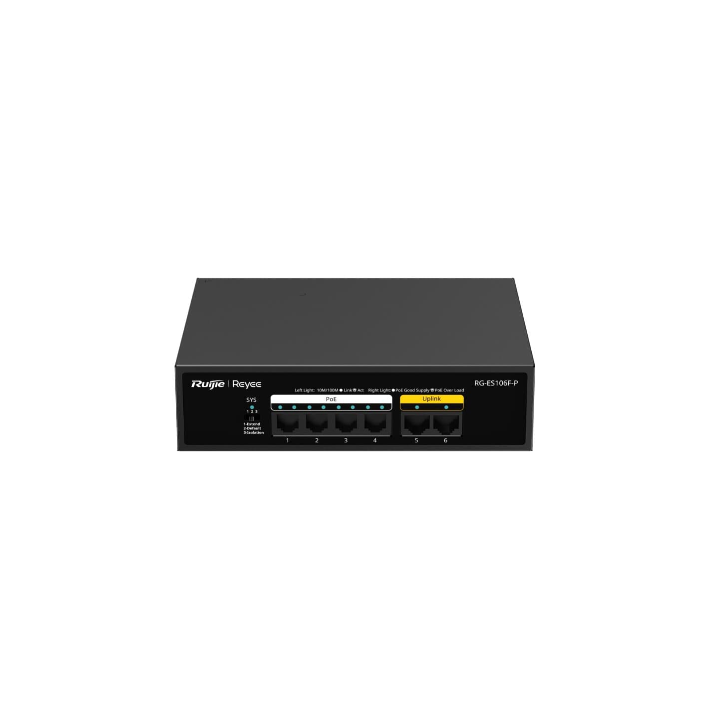 RUIJIE COMMUTATEUR UNMANAGED POE 6 PORT 10/100 MBPS